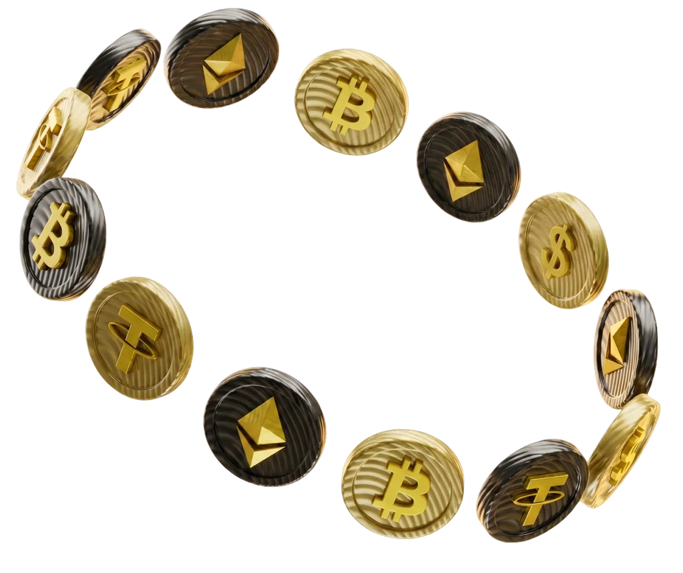 Monedas criptomonedas flotantes de Kivoo