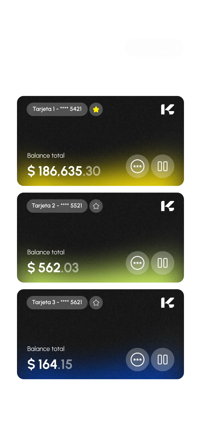 KIVOO Cards Screen